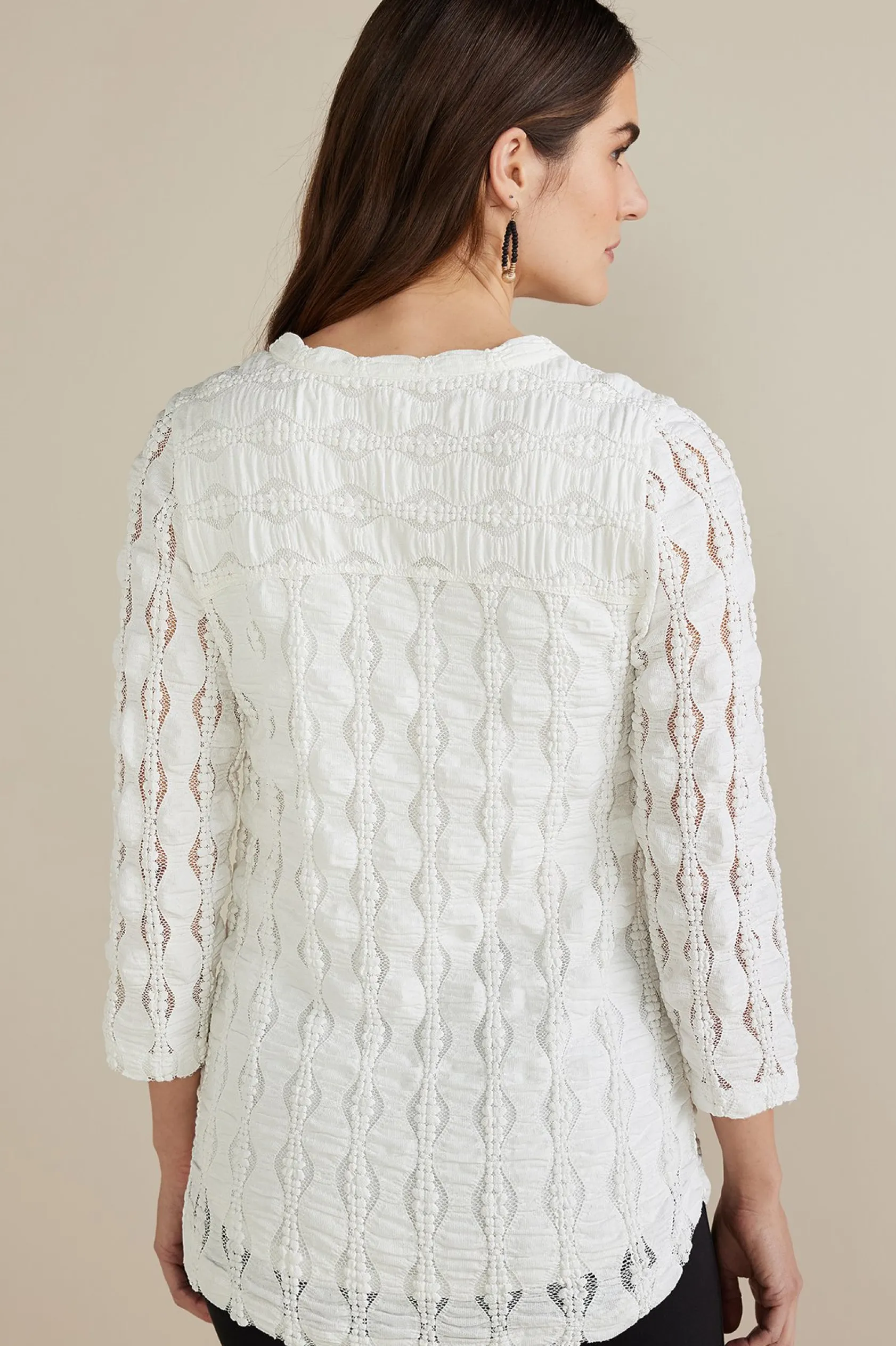 Soft Surroundings Priya Knit Lace Tunic