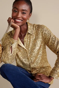 Soft Surroundings Sancerre Sequin Shirt