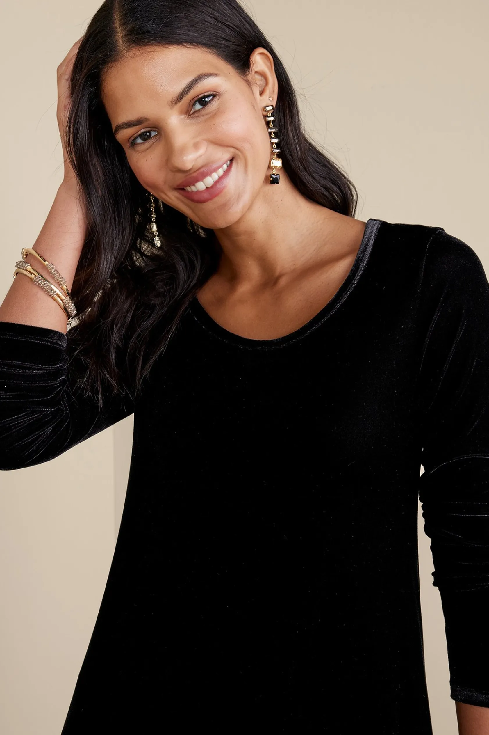 Soft Surroundings Santiago Stretch Velvet Dress