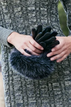 Soft Surroundings Sasha Faux Fur Leather Gloves