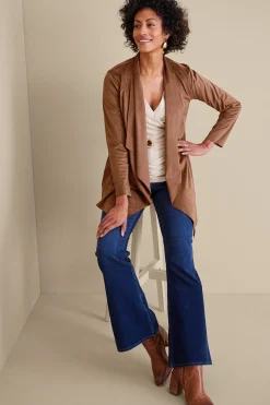 Soft Surroundings Shape Drape Faux Suede Jacket