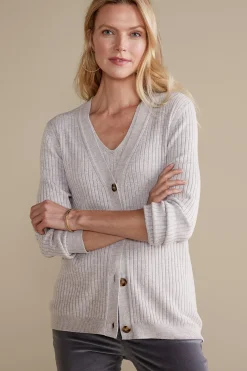 Soft Surroundings Soft Essential™ Ribbed Button-Front Cardi