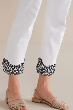 Soft Surroundings Solene Eyelet Denim Crop Jeans