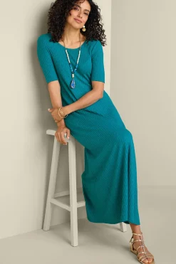 Soft Surroundings Textured Short Sleeve Santiago Dress