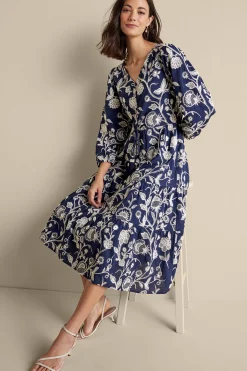 Soft Surroundings Tilda Embroidered Midi Dress