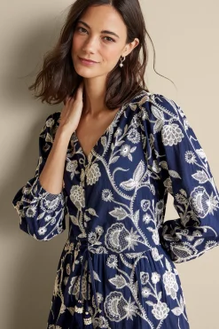 Soft Surroundings Tilda Embroidered Midi Dress