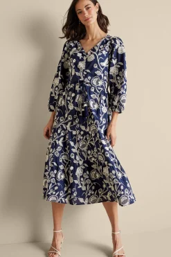 Soft Surroundings Tilda Embroidered Midi Dress