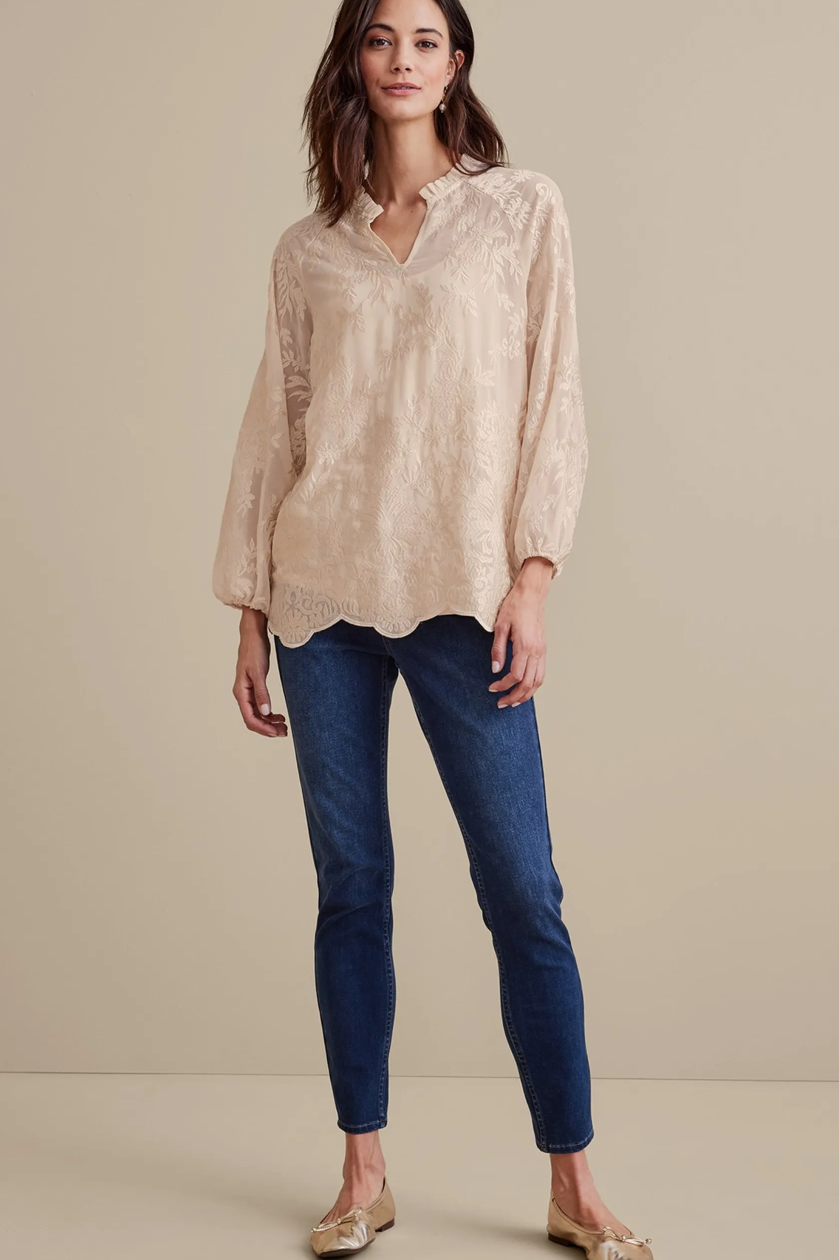 Soft Surroundings Tresa Lace Top
