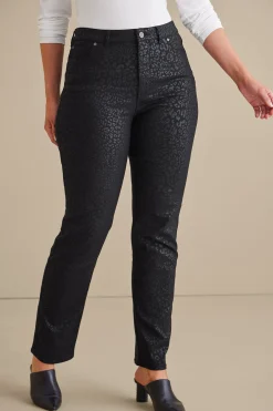 Soft Surroundings Ultimate Denim Animal Straight Leg Jeans