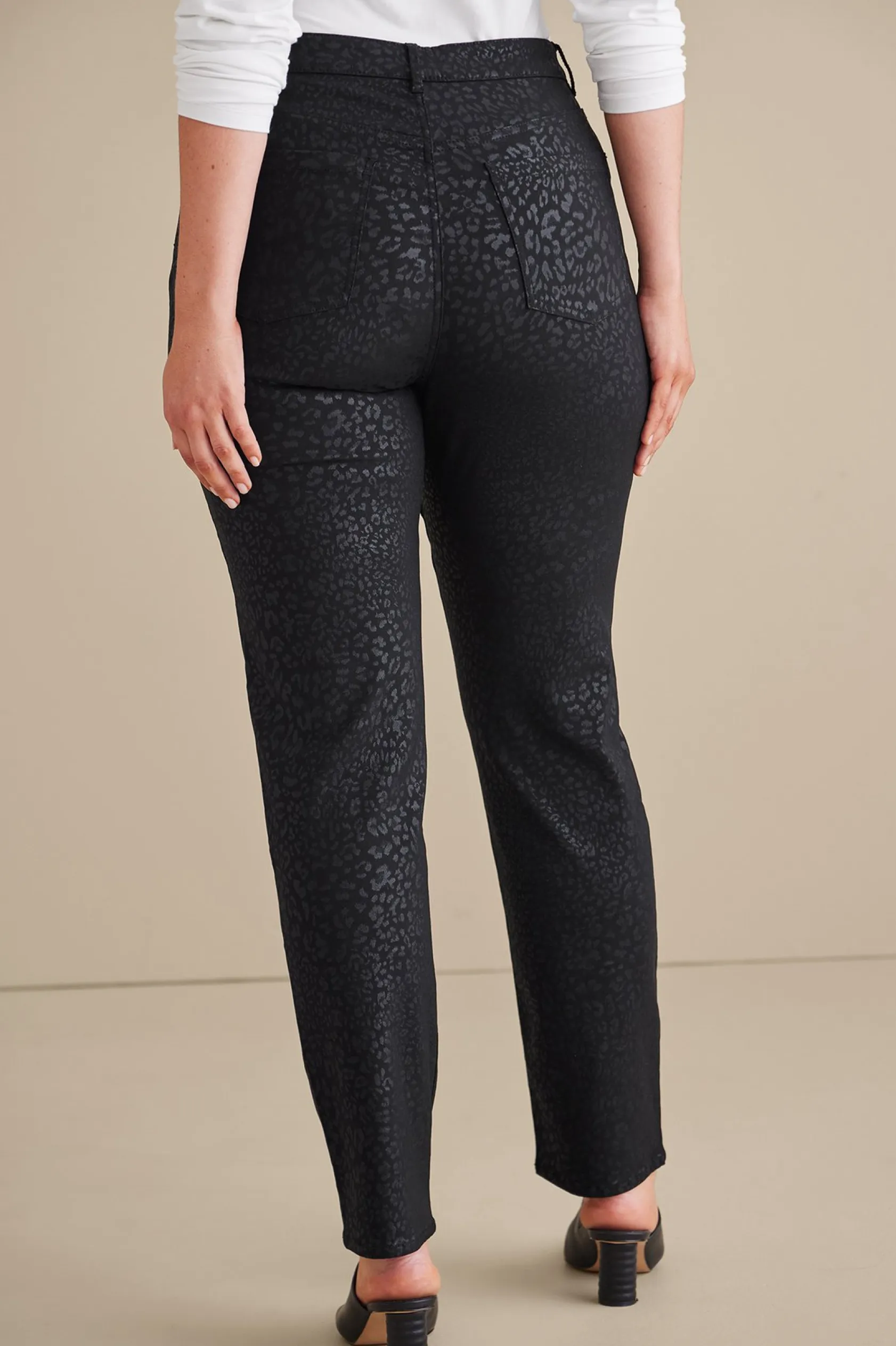 Soft Surroundings Ultimate Denim Animal Straight Leg Jeans