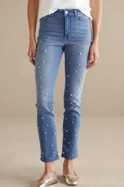 Soft Surroundings Ultimate Denim Pearl Straight Leg Jeans