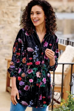 Soft Surroundings Velvet Boyfriend Tunic Shirt