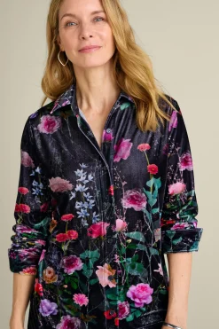 Soft Surroundings Velvet Boyfriend Tunic Shirt