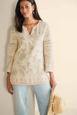 Soft Surroundings Zina Crochet Sweater